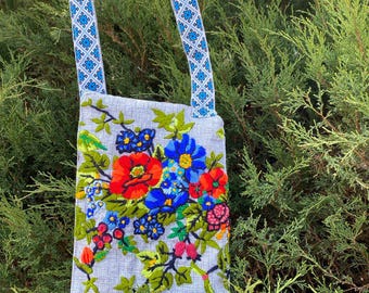 Handgemachte bestickte Tasche - Boho Ethnic Geldbörse, Floral Crossbody, einzigartiges Handwerker Geschenk