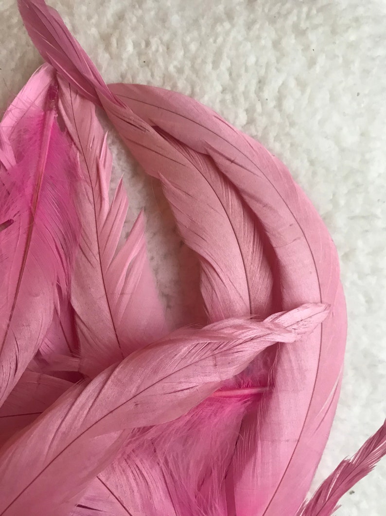 pink T COQUE TAIL FEATHERS Loose Cotton candy 15
