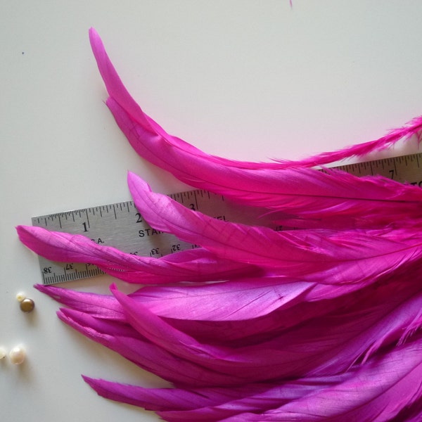 COQUE TAIL FEATHERS Loose / Satin Fuchsia, Hot Pink  / 160.S