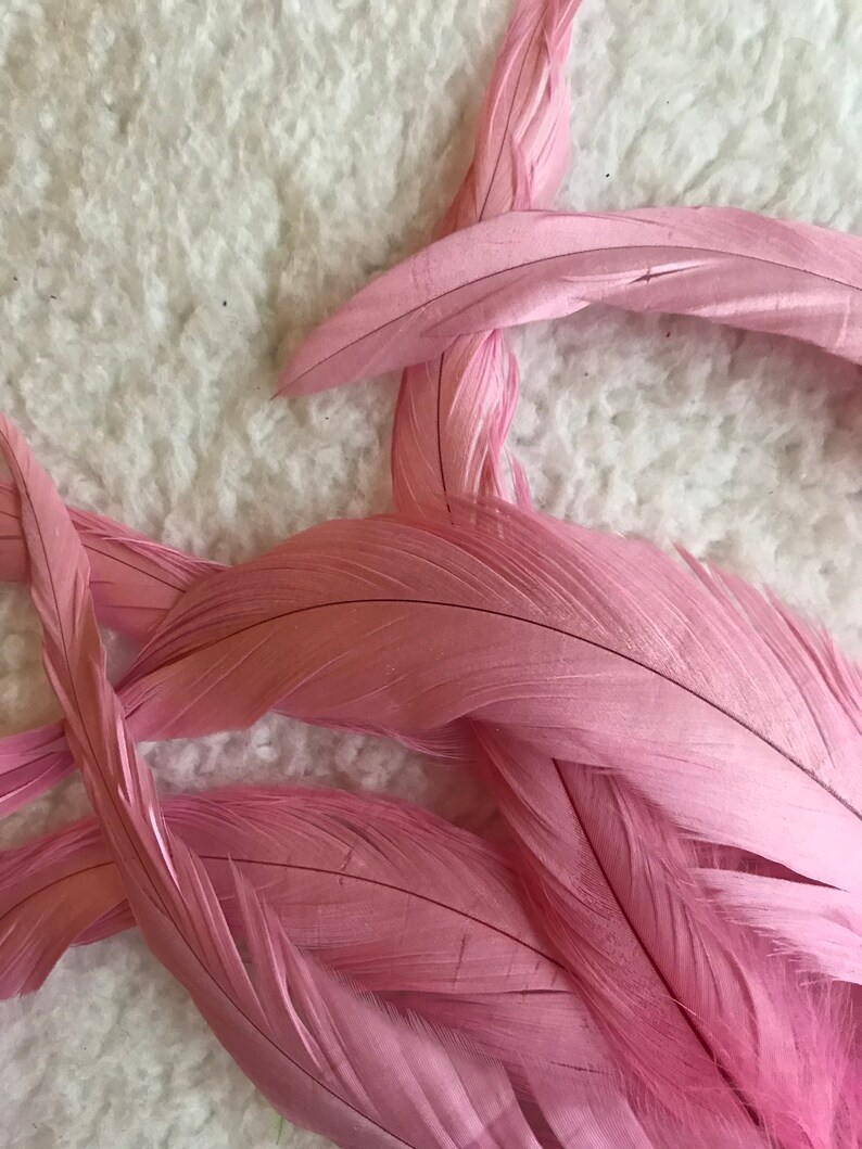 pink T COQUE TAIL FEATHERS Loose Cotton candy 15