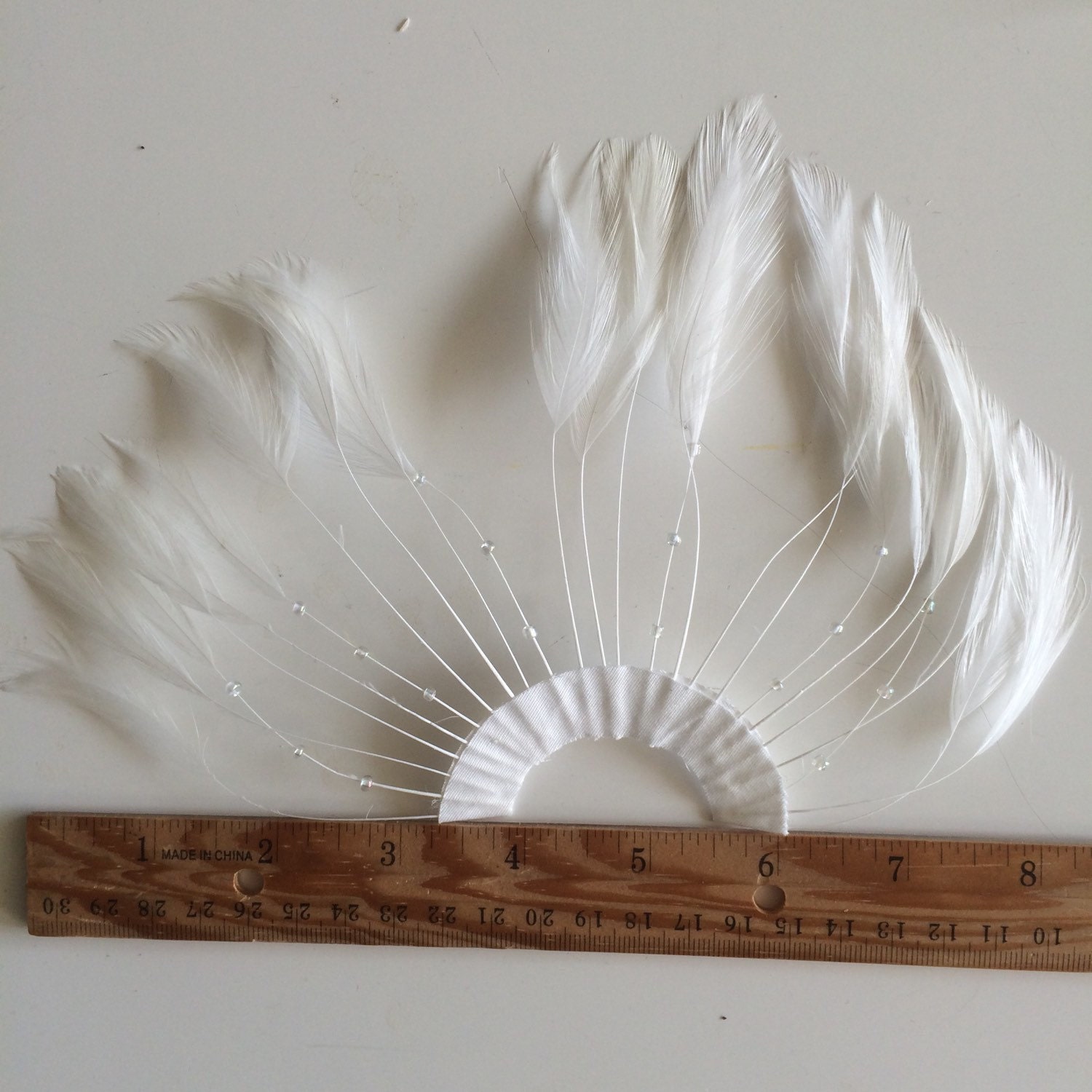 HALF PINWHEEL Beaded Feathers / off White Eggshell / 1200 - Etsy