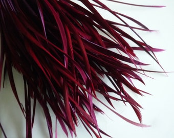 GOOSE BIOT FEATHERS, Black Berry , Wine Red, Merlot,  Burgundy / 708