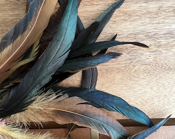 TAIL FEATHERS  / Loose, Bronze, iridescent mustard / 220