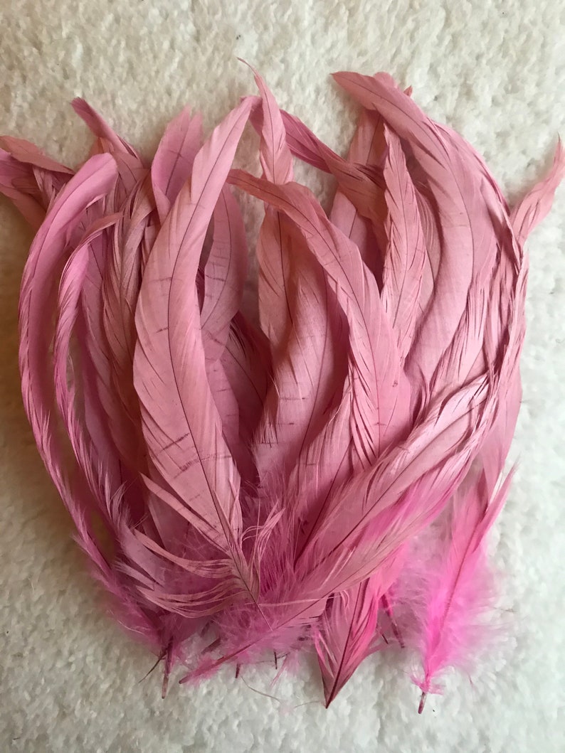 pink T COQUE TAIL FEATHERS Loose Cotton candy 15
