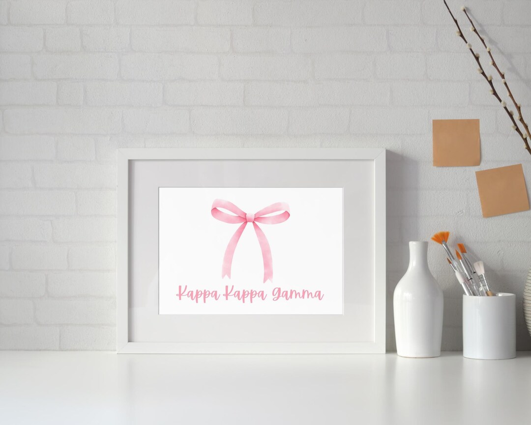 Kappa Kappa Gamma Printable Pink Bow Art - Etsy