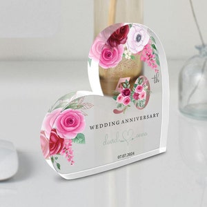 50. Hochzeitstag Geschenk, personalisierte Platin 50. Jahrestag Acryl Plakette, 50. Hochzeitstag, Geschenk für Eltern Ehemann Frau