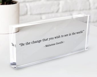 Custom Quote Sign, New Friend Gift, Motivational Quotes, Custom Text Quote Sign, Mindfulness Gift, Brainy Quote, Custom Acrylic Block
