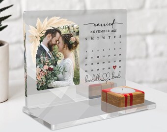 Personalized Acrylic Memorial Plaque with Candle Holder: Custom Photo Keepsake