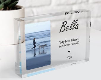Personalized Pet Memorial Plaque: Acrylic Photo Block, Dog Loss Gift