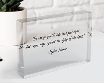 Custom Acrylic Quote Block: Personalized Desk Plaque, Inspirational Decor