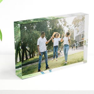 Personalized Photo Acrylic Block: Custom 3D Crystal Keepsake (14x10 cm)