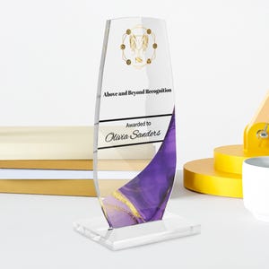Custom Acrylic Award Trophy: Elegant Employee Recognition Plaque