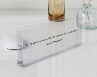 Personalized Acrylic Desk Sign: Motivational Quote Office Decor