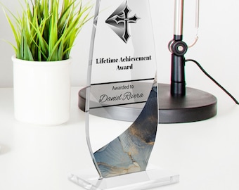 Personalized Acrylic Award Plaque: Corporate Recognition Trophy