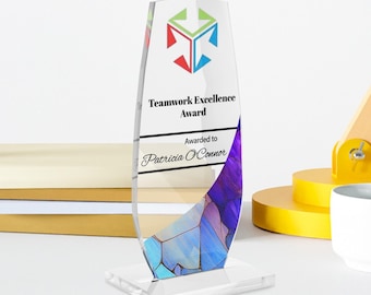 Personalized Acrylic Corporate Award: Custom Employee Recognition Trophy
