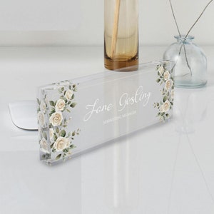 Plaque signalétique personnalisée pour bureau, Décoration de bureau, Plaque signalétique de bureau, Plaque acrylique personnalisée, Cadeaux pour femme, Cadeau de nouvel emploi