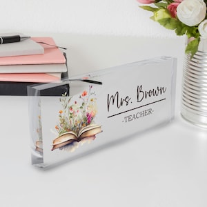 Personalized Name Plate for Teacher, Custom Teacher Desk Name Plate, Teacher Name Plate, Custom Name Teacher Gift, Gift for Teacher