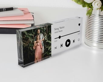 Personalized Acrylic Song Plaque: Custom Photo Music Gift