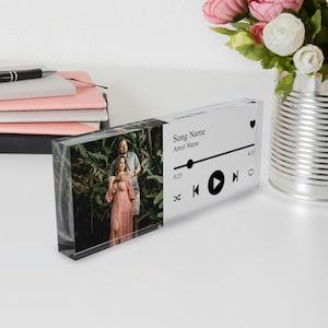 Personalized Acrylic Song Plaque: Custom Photo Music Gift
