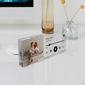 Custom Music Song Plaque Block,Recording or Song On Acrylic Block,Personalized Gift for Anniversary, Playlist Streaming, Gift for Couple