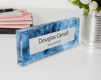 Personalized Acrylic Desk Name Plate: Custom Office Decor