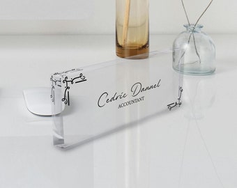 Personalized Acrylic Desk Name Plate: Professional Office Decor