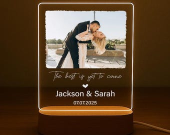 Personalized Wedding Photo LED Night Light: Custom Acrylic Keepsake