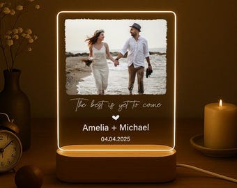 Engagement Photo LED Plaque | Custom LED Plaque for Couples | Couples Gift | Wedding Decor | Christmas Engaged Night Light