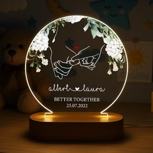 Personalized Couple Name Night Light, Couple Led Light, Couple Gifts, Valentine Gift For Couple, Anniversary Gift, Acrylic Night Light