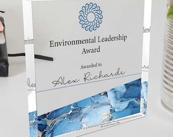 Personalized Acrylic Award: Custom Engraved Corporate Trophy