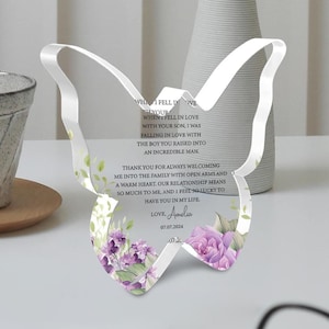 Mutter des Bräutigams Geschenk, personalisierte Mutter des Bräutigams Geschenk Plakette, Geschenk von der Braut, Hochzeitsandenken Geschenke für die Mutter des Bräutigams