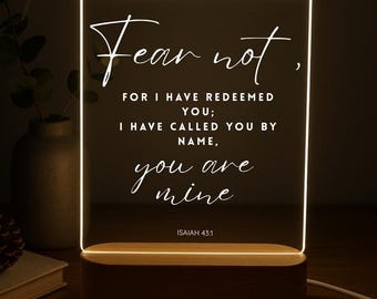 Personalized Bible Verse LED Night Light: Christian Home Decor