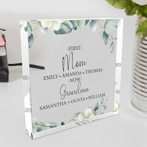 Grandma Gift, Personalized Gift for Grandma, Mother&#39;s Day Gift, Grandma&#39;s Garden Gift, Grandma Custom Acrylic Plaque, Gift from Daughter