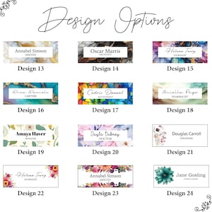 Personalized Name Plate for Desk, Flowers Wild Design On Clear Acrylic Glass, Custom Office Decor Nameplate Sign, Personalized Gift image 6