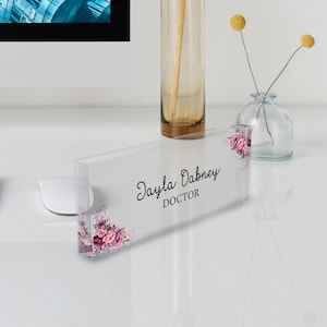 Personalized Acrylic Desk Name, Acrylic Desk Name Plate, Custom Name Wedge, Customized Acrylic Desk Executive Personalized Desk Plate