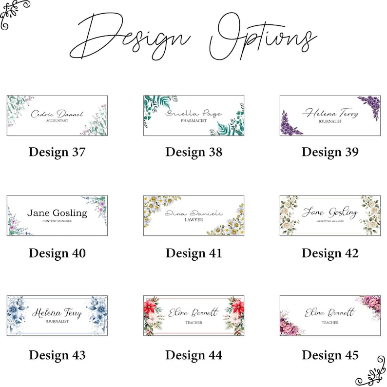 Personalized Name Plate for Desk, Flowers Wild Design On Clear Acrylic Glass, Custom Office Decor Nameplate Sign, Personalized Gift image 9