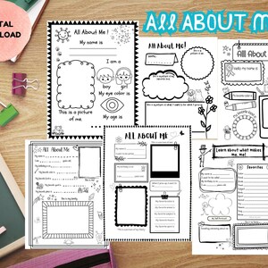 All About Me Sheets/printable Worksheets for Prek-5/student Printable ...