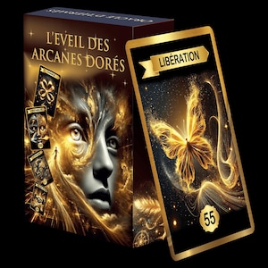 Oracle Arcanes Dorés – 69 cartes divinatoires intuitives, immédiatement lisibles, permettant des réponses claires sans dépendre d’un manuel.