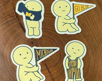 Michigan Smiski Sticker Pack | University of Michigan Stickers | Smiski