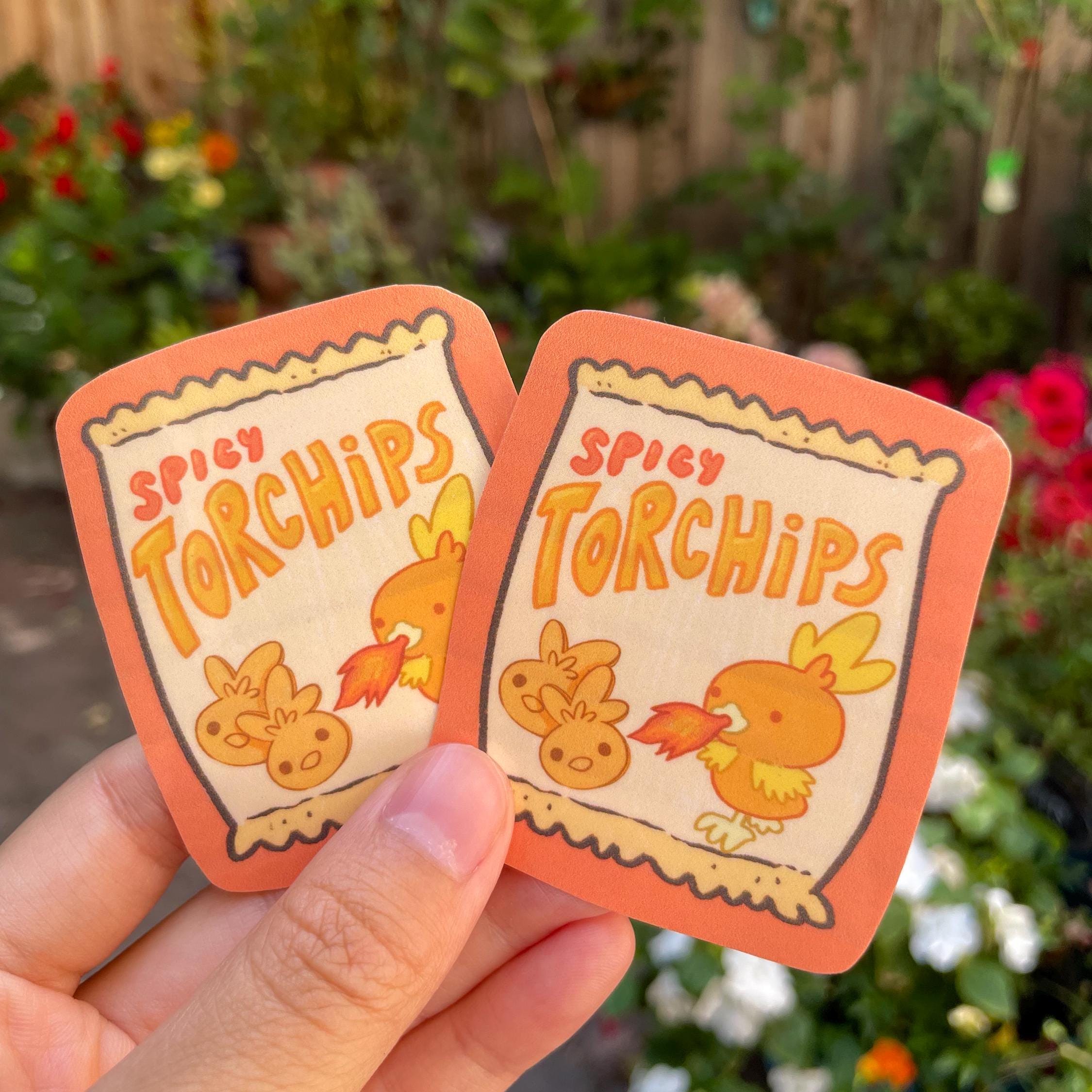 Spicy Torchips Pokemon Vinyl Sticker | Pokemon Sticker | Holographic ...