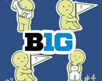 BIG 10 Smiski Sticker Pack | Big 10 College Stickers | Smiski