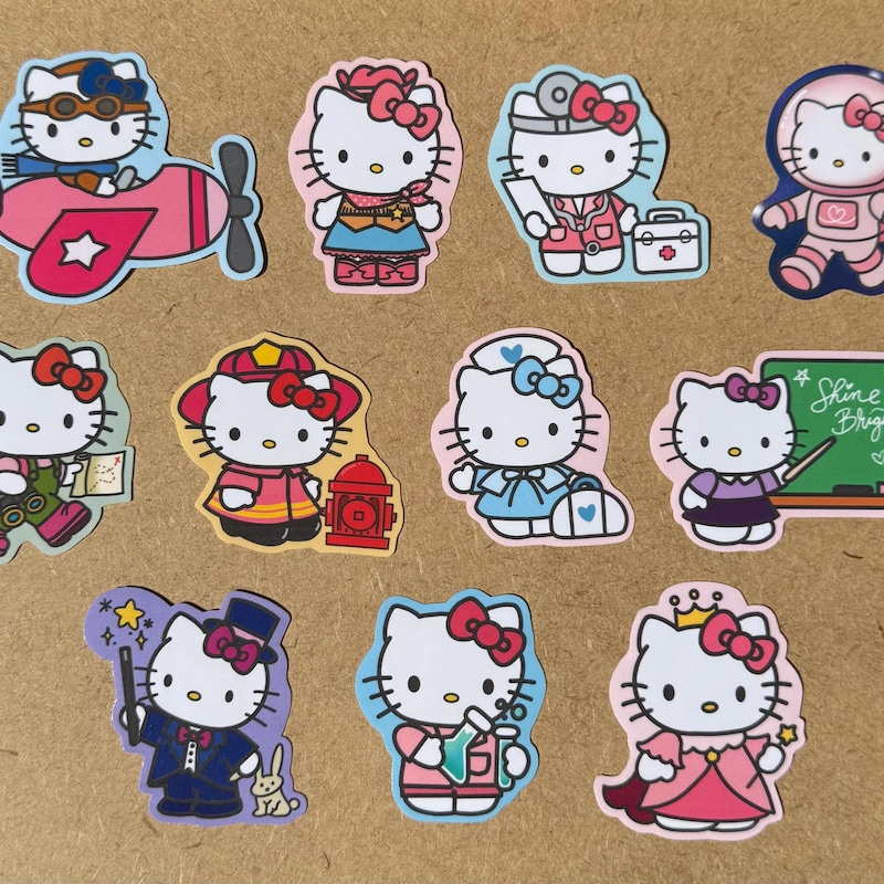 Hello Sitickers Kitty Hello Stickers - Etsy