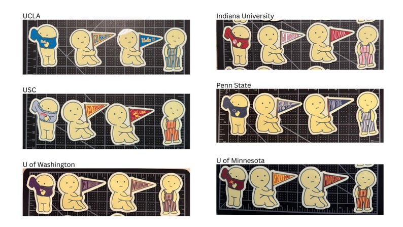 BIG 10 Smiski Sticker Pack | Big 10 College Stickers | Smiski - Etsy
