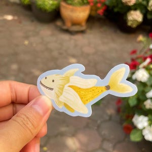 vinyle autocollant requin banane | Autocollant mignon de requin | autocollant de fruits | Animaux destinés à l'alimentation