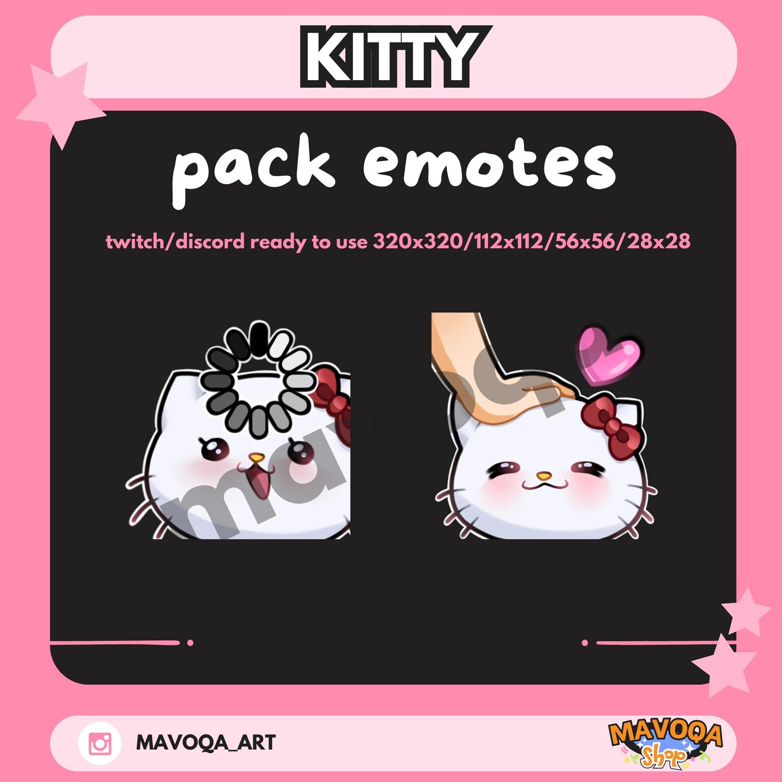 Emote Pack Kawaii Kitty - Cute for Twitch and Discord - Etsy
