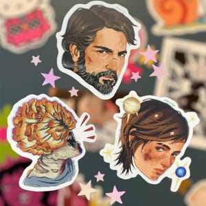 The Last of Us - 3 stickers Ellie, Joel en Zombie | Vinylstickers van post-apocalyptische videogames