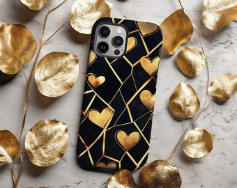 Custom Hearts Pattern Tough Phone Case 3 - Fits iPhone, Samsung Galaxy, Google Pixel - Durable Protection, Personalized Valentines Gift