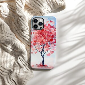 Hearts Tree Tough Phone Case 2 - Fits iPhone, Samsung Galaxy, Google Pixel - Durable Protection, Personalized Valentines Gift