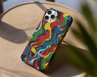 Abstract Art Phone Case Colorful Paint Flow Design iPhone 16 Pro Samsung S25 Ultra Pixel 9 Pro Artistic Vibrant Protective Cover Unique Gift