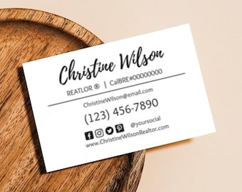Business Cards template, Printable, Editable, Canva INSTANT Download Minimalist, Modern, Realtor Marketing, Real Estate, Realty Professional
